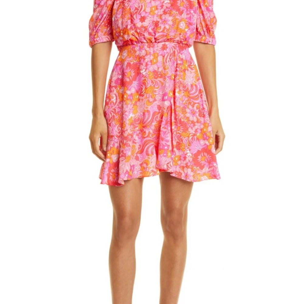 Ted Baker London Pink Floral Short Sleeve Summer Dress Size 2
